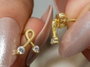 Heliophilia Silver Pendientes de Plata de Ley 925 con Baño de Oro y Circón Dorado